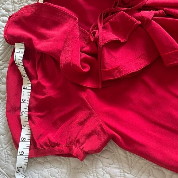 Joie 100% silk ruffle red blouse, size XS - Picture 9 of 12